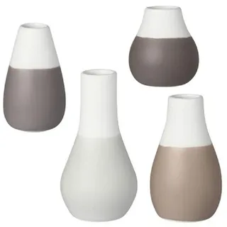 räder Zuhause Mini Pastellvasen 4er Set grau