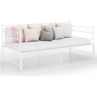 The Living Store Tagesbett Ausziehbar Weiß Metall 90x200 cm - Weiß