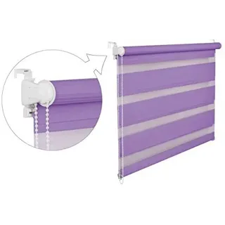 DOPPELROLLO DUOROLLO 70 CM BREIT 200 CM LANG Lila INKL. SEILZUG FENSTERROLLO KLEMMROLLO JALOUSIE
