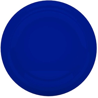 Ornamin Teller flach Ø 22 cm blau, Melamin | kleiner hochwertiger, stabiler Kunststoffteller | robustes Alltags-Geschirr für Kinder, Camping, Picknick, Frühstücksteller
