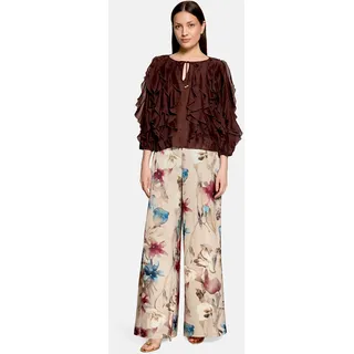 Vera Mont Marlene-Hose mit Blumenprint Beige/Dunkelrot 36