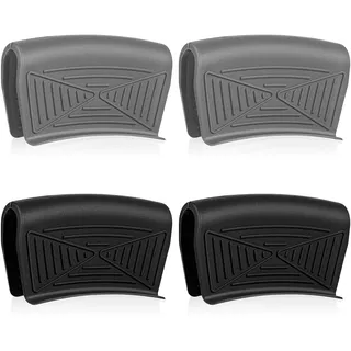 JIYIN 4 Stück Silikongriffe für Töpfe, Silikon Topflappen Griffhalter Silikon Helfen Griff Halter Silikon Topflappen Topfgriff Schutzhülle für Küche Kochen Backen(Schwarz+Grau)