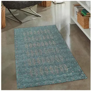 Carpetia Designteppich Teppich pflegeleicht mit klassischem Muster in petrol gold 80 cm x 150 cm