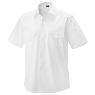 Exner 407 - Pilotenhemd halbarm : weiß 60% Baumwolle 40% Polyester 120 g/m2 44