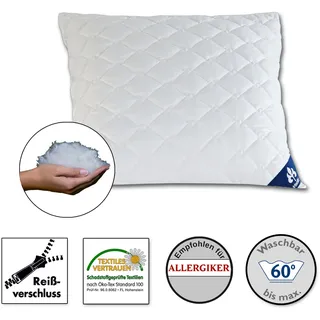 IRISETTE Micro Thermo Kopfkissen - Produziert in Deutschland - Kopfkissen mit abnehmbarem Bezug aus softer Microfaser, 80 x 80 cm, Öko-Tex zertifiziert