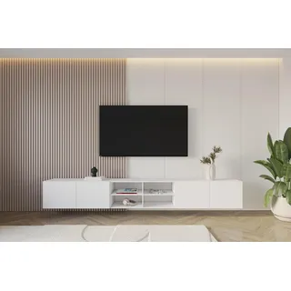 altdecor ELIO Lowboard 300 cm Weiß Holz