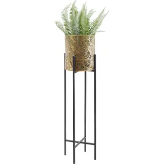 Ambia Home Blumentopf, Schwarz, Gold, Metall, zylindrisch, 82.5 cm, Dekoration, Blumen & Zubehör, Übertöpfe