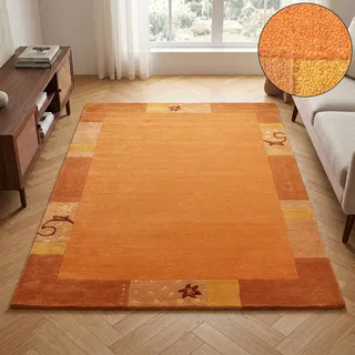 THEKO Royal Ganges Wollteppich 60 x 90 cm Orange/Rot