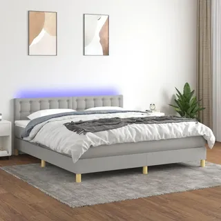 vidaXL Boxspringbett 180 x 200 cm Hellgrau