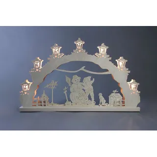 Lichterbogen Schwibbogen Kinder bauen Schneemann Länge ca 52cm NEU gelb