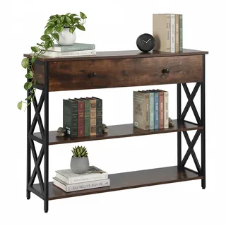 Relaxdays Konsolentisch 100x30x80 cm braun/schwarz
