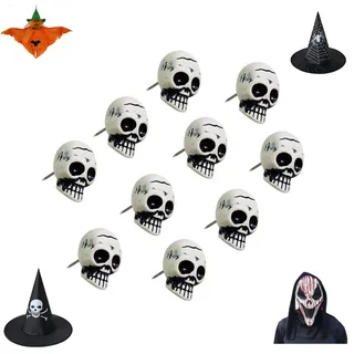 NNNJunhua Reißzwecken in Totenkopf-Form, Reißzwecken und Reißzwecken für Korktafeln, dekorativ für Wand, Fotowand, Karten, Pinnwand, Stil 1, 20 Stück