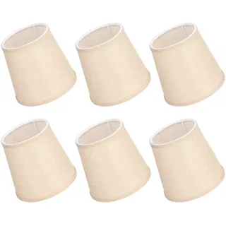 Lampenschirm E14 Klein, Kandelaber-Schirme, Aprikose Lampenschirme, 6er-Set, kleine Uno Fitter, moderne Glocken-Lampenschirme für Hängelampe Tischlampe Stehlampe Ersatz