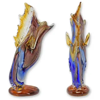 Aubaho Dekoobjekt Vase Glas Pferd im Murano-Stil Replikat Retro Design Dekoration