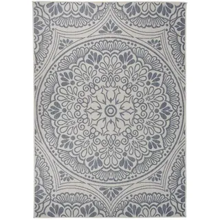 vidaXL Outdoor-Teppich 140 x 200 cm blaues muster