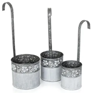 Moritz Hängetopf Pflanztopf Übertopf Set Zink Hängeübertopf Kräutertopf Shabby Vintage