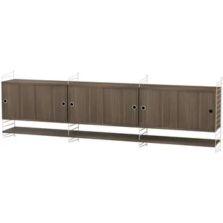 Sideboard wandmontage mit Regalböden Beige Walnuss