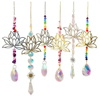 Venicce Love Dekoobjekt Lichtfänger Sonnenfänger Set Lotusblumen - Chakra Kristalle 6 Stück (6 St)