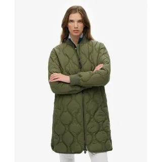 Superdry für Damen. W5011932A Lange Steppjacke grün (L), Lässig, Polyester