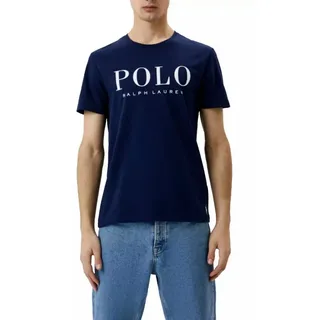 Polo Ralph Lauren T-Shirt Logo Pony Custom Slim Fit Medium Pony-Stickerei am linken Saum blau