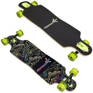 Muuwmi Longboard Compact Neon mit Leuchtrollen