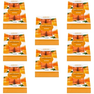 pajoma Teelichte Orange, 8er Pack (8X 8 Teelichte) in Polycarbonat Hülle