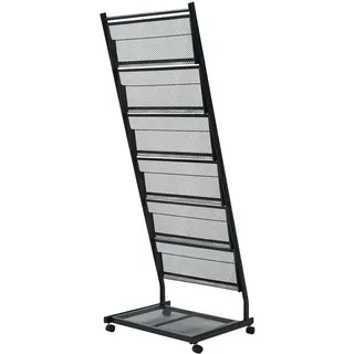 vidaXL Zeitschriftenständer 47,5×43×133 cm Schwarz A4