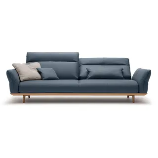 creation by rolf benz 4-Sitzer "CR.460 Designsofa mit erstklassigem Sitzkomfort", blau (blaugrau 534, 73), B:248cm H:103cm T:100cm, NaturLEDER OSKAR (echtes Rindsleder), CREATION BY ROLF BENZ, Sofas, Sockel in Eiche, Füße Eiche natur, Breite 248 cm
