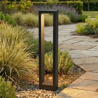 LUCANDE Außenleuchte Aluminium 12 cm x 8,2 cm x 60 cm 1-flammig schwarz
