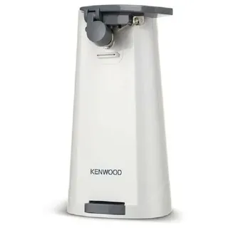 Kenwood Elektrischer Dosenöffner CAP070.A0WH, 3-in-1 multifunktionaler Küchenhelfer mit Integriertem Messerschärfer, Dosenöffner und Flaschenöffner, mit Kabelaufwicklung, 70W, Weiß