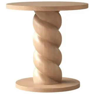 Tikamoon Beistelltisch Ablagetisch Liza Cream aus Mindiholz beige