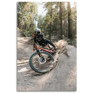 YBHF Großes Foto-Poster, Motiv: Sport Mountainbike, Downhill, Wandkunstdruck, Retro, ästhetisch, Raumdekoration, Bürodekoration, 60 x 90 cm, ungerahmt