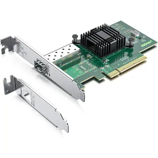 HiFiber Intel X520-DA1 10GbE 1-Port SFP+ PCIe 2.0 x8 NIC Netzwerkkarte | Intel 82599EN Chip, kompatibel mit Win/Linux/VMware. Geeignet für Homelabs & 10GbE SFP+ Upgrades mit SR-IOV