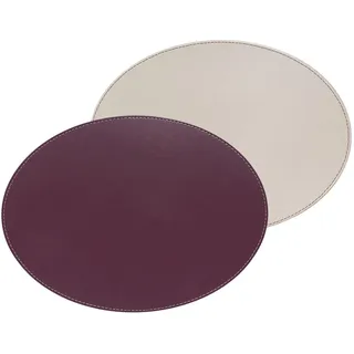 Freeform Platzset, Kunstleder, 45x34cm, pflaume/elfenbein,