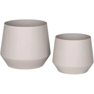Übertopf-Set, Beige, Metall, 2-teilig, 20x25x20 cm, Dekoration, Blumen & Zubehör, Übertöpfe