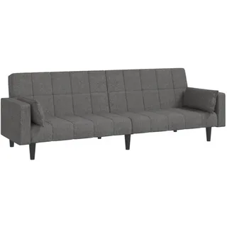 vidaXL Schlafsofa 2-Sitzer mit 2 Kissen Hellgrau Stoff