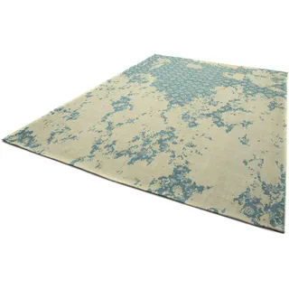 Teppich MORGENLAND "VINTAGE COMET", blau, B:200cm H:6mm L:300cm, Viskose, Teppiche, Kurzflor, Viskose, Shabby, Wohnzimmer