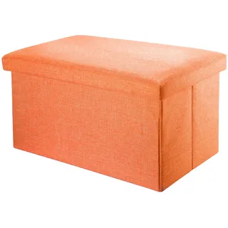 Intirilife Sitzwürfel Faltbar Leinen 78 x 38 x 38 cm Orange