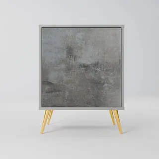 SpaceRebels Sideboard, Grau, Metall, Beton Optik, 1 Fächer, Rechteckig, Haarnadel, 57.5x75.5x42 cm, Wohnzimmer, Kommoden & Sideboards, Sideboards