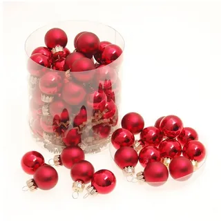 Krebs Glas Lauscha Weihnachtsbaumkugel Weihnachtskugeln Mini Rot 3cm (45 St), Glas