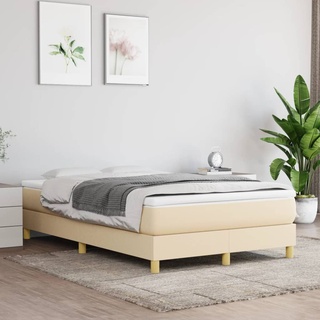 Doppelbett mit Einzigartig Lattenrost - Boxspringbett mit Matratze Creme 120x200 cm Stoff - FurnitureGermany - Möbel