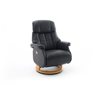 Robas Lund Sessel Leder Relaxsessel elektrisch bis 150 Kg TV Sessel, Relaxer Fernsehsessel Echtleder schwarz, Calgary Comfort XL