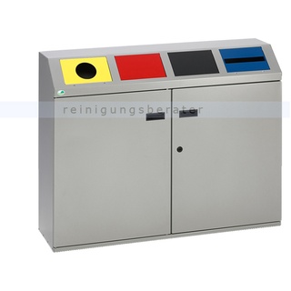 Mülltrennsystem VAR Wertstoffsortiersystem 4-fach 200 L inklusive Inneneimer, hochwertig und robust, TÜV GS geprüft