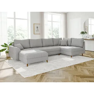 s-style möbel Wohnlandschaft Cord 2-Sitzer Grau