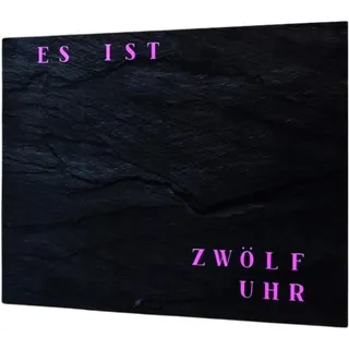 WordClock Jupiter 50 × 40 cm – LED-Wortuhr mit App-Steuerung (IO Software, WLAN, offlinefähig) – Phantom Slate Front – Infinity Edge Design – Premium-Wanduhr mit Schieferoptik & 16 Mio. Farben