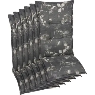 Hochlehnerauflage KONIFERA, grau (taupe), B:50cm H:6cm T:120cm, Baumwolle, Polyester, Polsterauflagen, Natur Look taupe - Maße BxLxH ca.: 50 cm x 120 cm x 6 cm