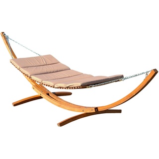 400cm XXL Luxus Hängemattengestell CARIBE Holz Lärche Holzhängematte mit Auflage