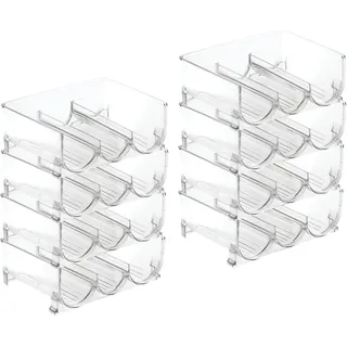 mDesign Weinregal 8er-Set 3 x 3 x 10 cm Transparent