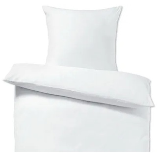 Perkal-Bettwäsche - Weiß - 100% Baumwolle- Maße: 155 x 220 cm