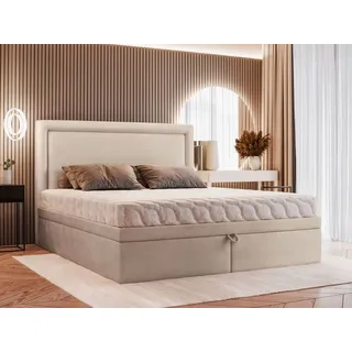 VALLH Polsterbett Bett 200x220 mit bettkasten Dunkelgrau Samt - Kontinentalbett mit lattenrost (Hanna Piano 15) - Dunkelgrau